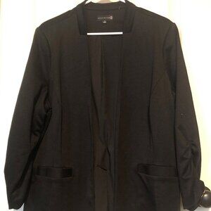 Ryan Wythe black cinched 3/4 sleeve polyester‎ spandex blend blazer size 1X